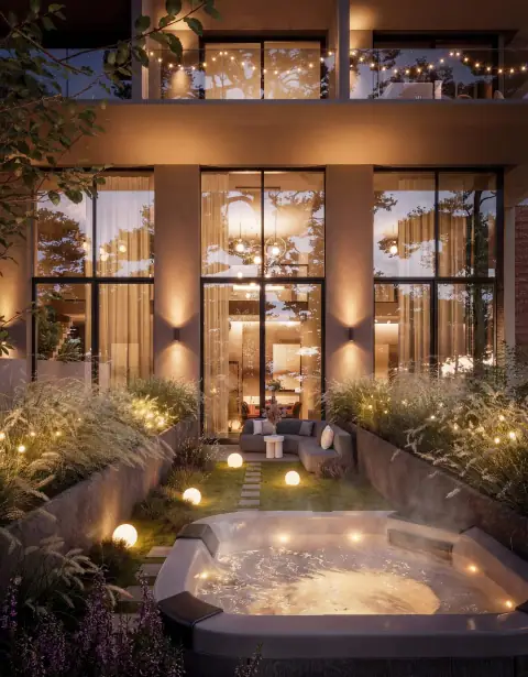 Family Garden BaySuites - wieczorny ogród wellness